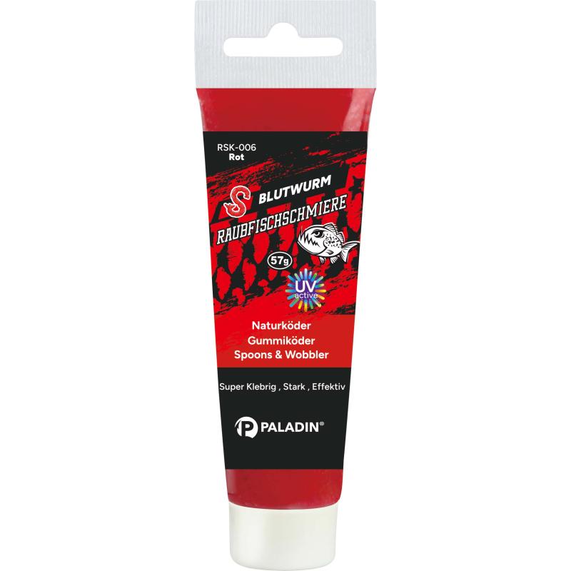 Paladin Raubfischschmiere Fluo Blutwurm Rot 57g