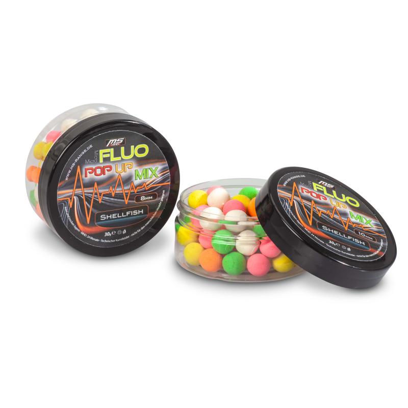 MS Range Micro Fluo Pop Up Mix Shellfish 8mm