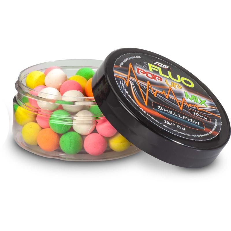 MS Range Micro Fluo Pop Up Mix Shellfish 8mm