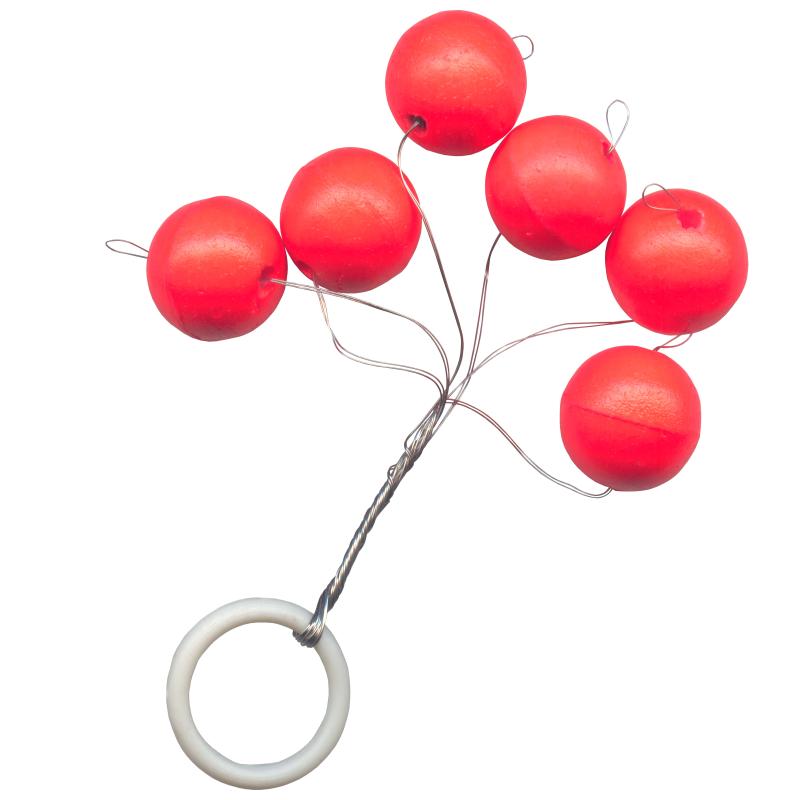 Produktbild FTM Trout Piloten rund rot 8mm Inh.6 Stk.