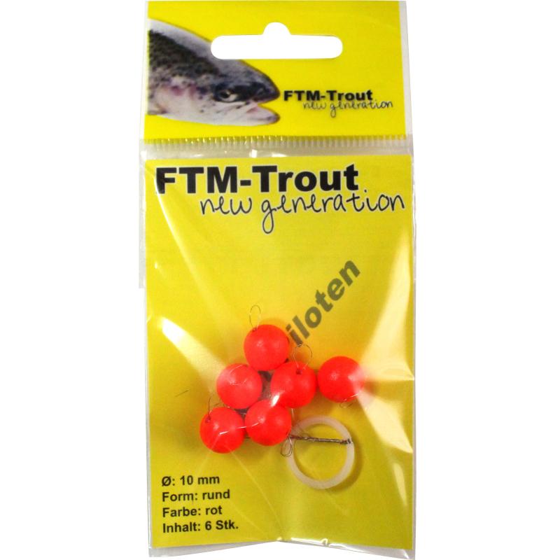 FTM Trout Piloten rund rot 10mm Inh.6 Stk.