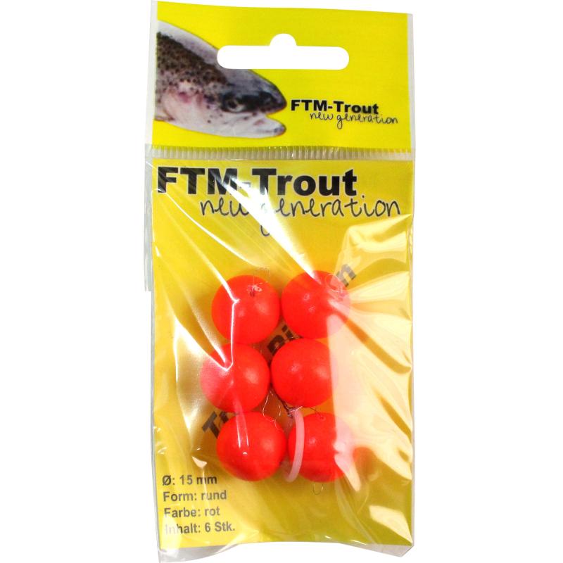 FTM Trout Piloten rund rot 15mm Inh.6 Stk.