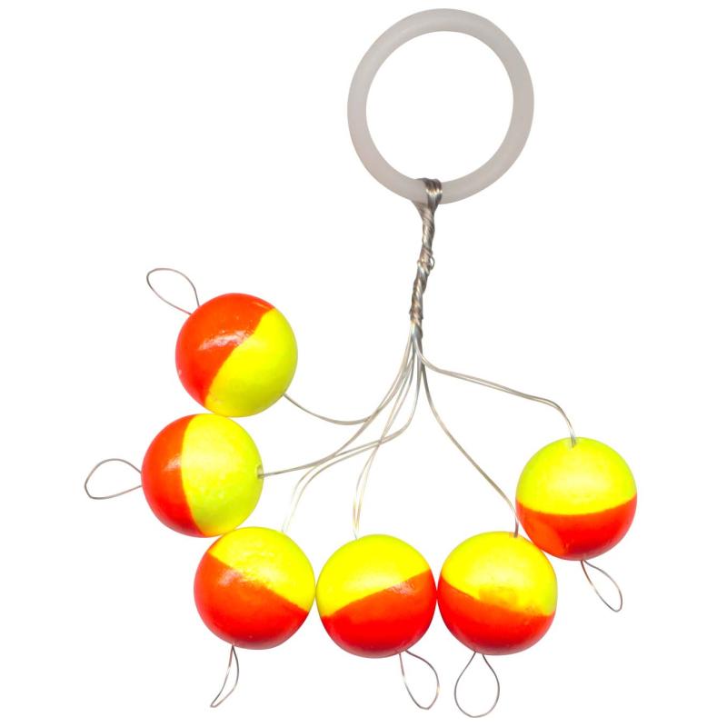 FTM Trout Piloten rund rot/gelb 10mm Inh.6 Stk.