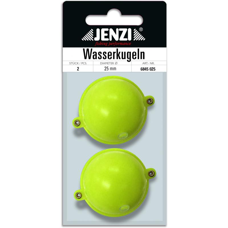 JENZI Wasserkugel rund mit 2 Metall&ouml;sen gelb 25mm