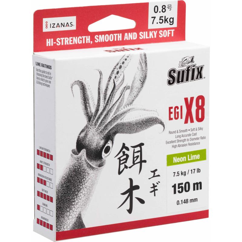 Produktbild Sufix Egi X8 Braid 150m Chartr. 10,4
