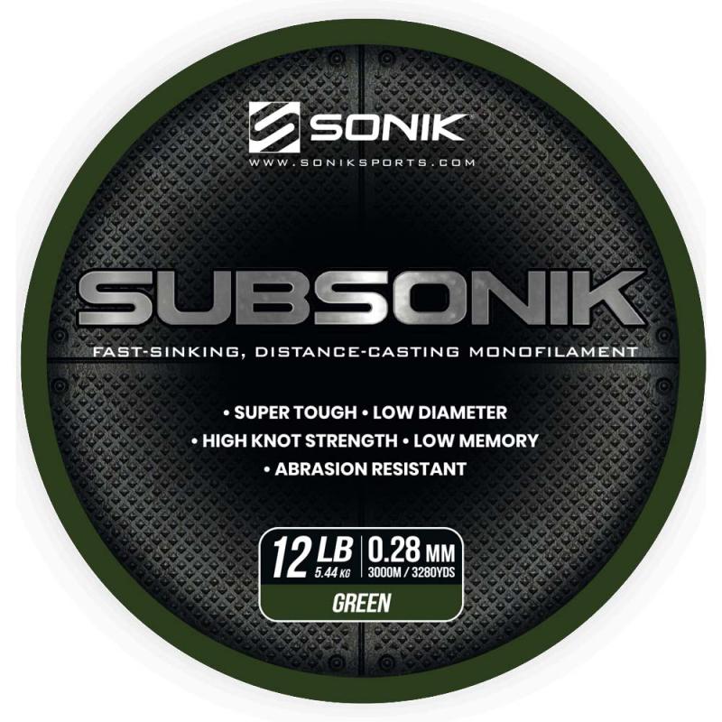 Sonik SUBSONIK GREEN 12LB 3000m (0.28mm)