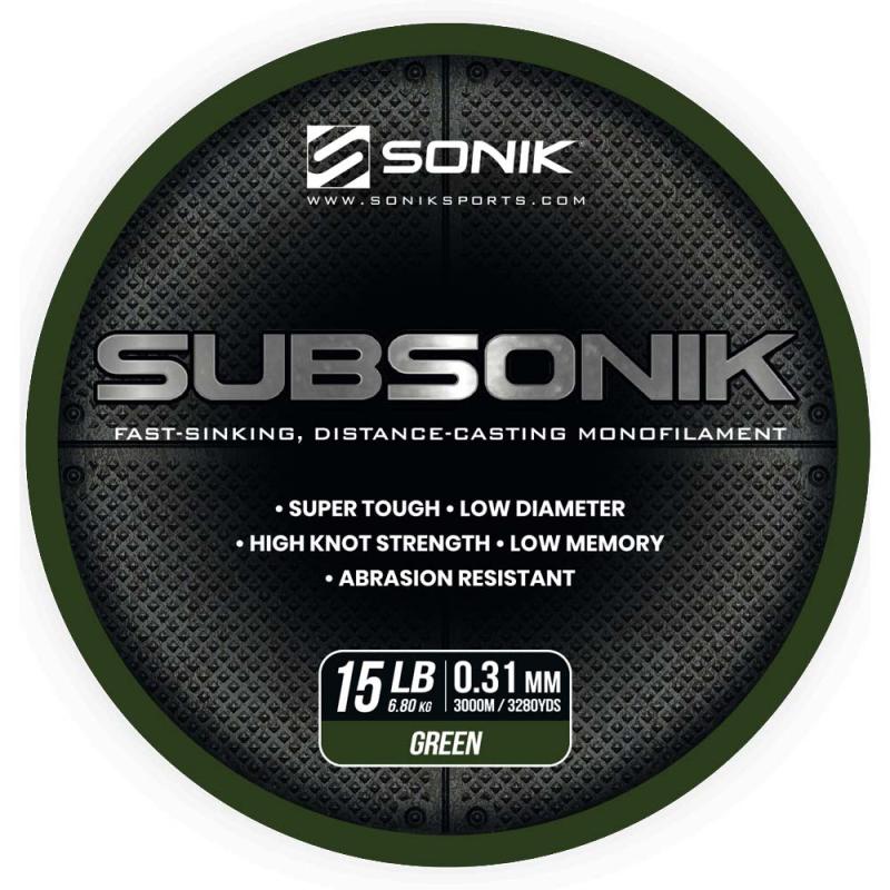 Sonik SUBSONIK GREEN 15LB 3000m 0.31mm