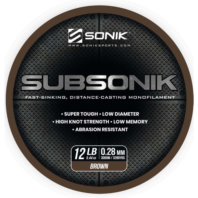 Sonik SUBSONIK BROWN 12LB 3000m 0.28mm