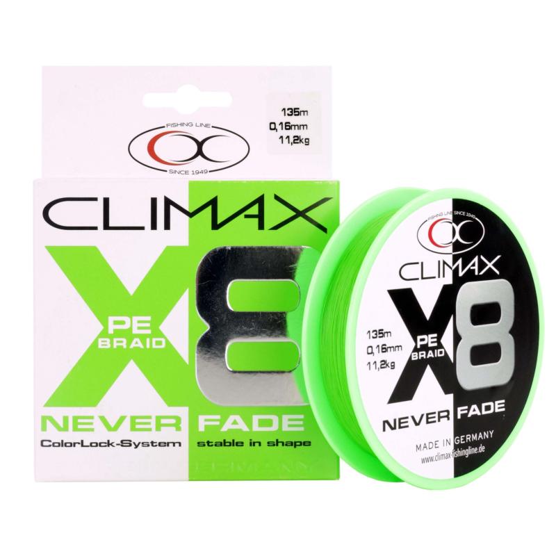 Climax 135m 0,27mm 8X Neverfade Braid chartreuse