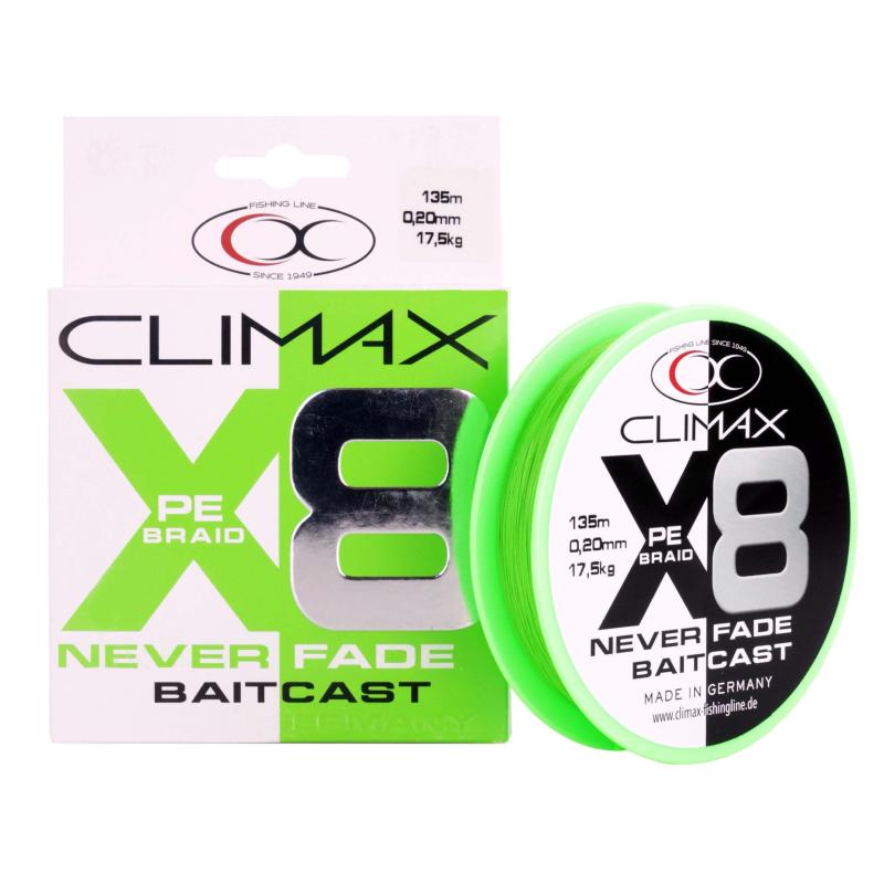 Climax 135m 0,15mm 8X Neverfade Baitcast chartreuse