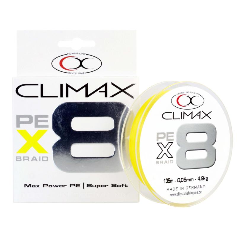 Climax 135m 0,10mm 8X Braid gelb (non UV)