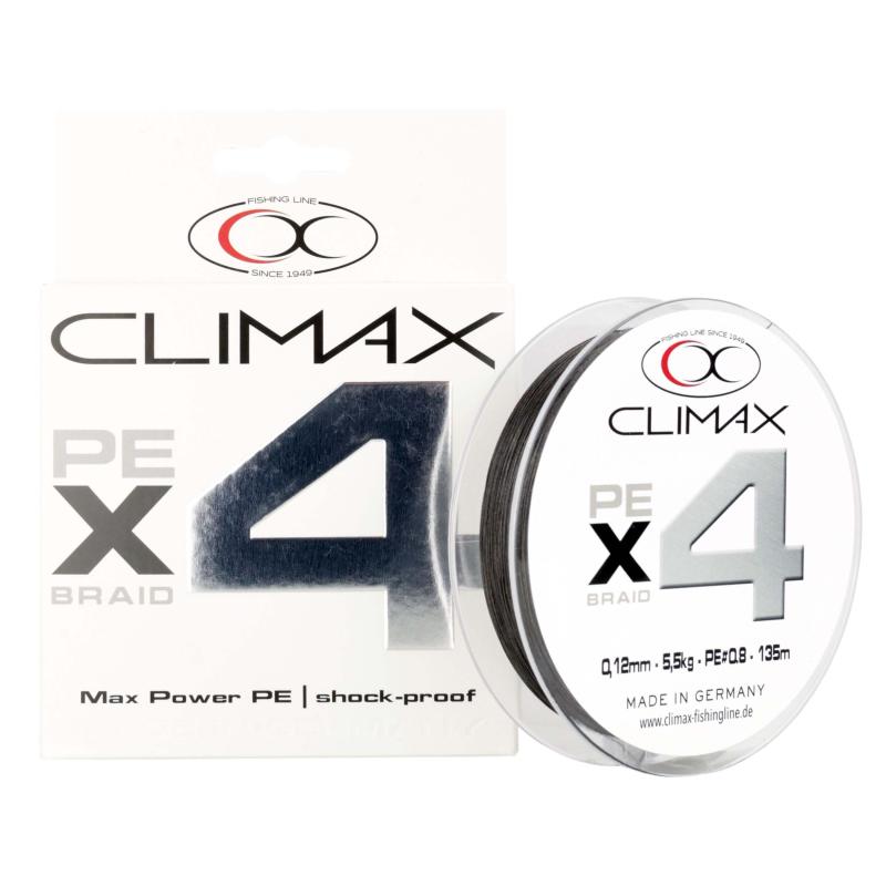 Climax 135m 0,08mm 4X Braid grau (graphite)