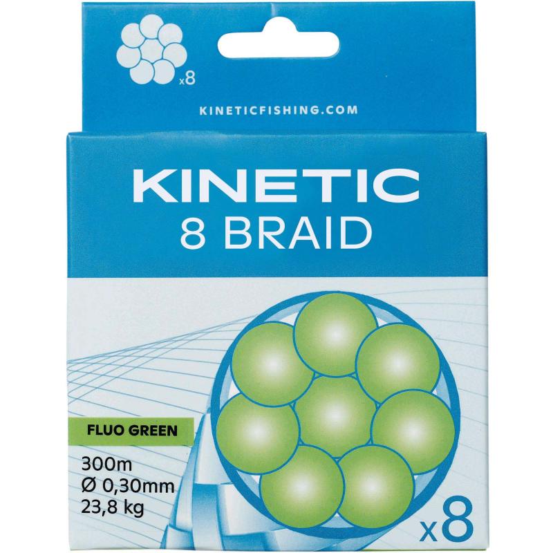 Kinetic 8 Braid 300m 0,26mm/20,6kg Fluo Green