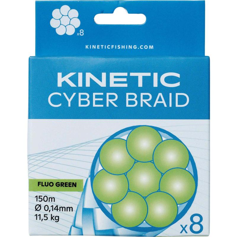 Kinetic 8 Braid 150m 0,14mm/11,5kg Fluo Green