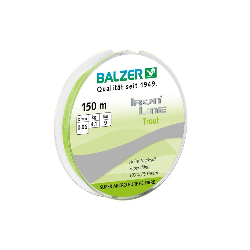 Balzer Iron Line Trout chartreuse 150m 0,04mm