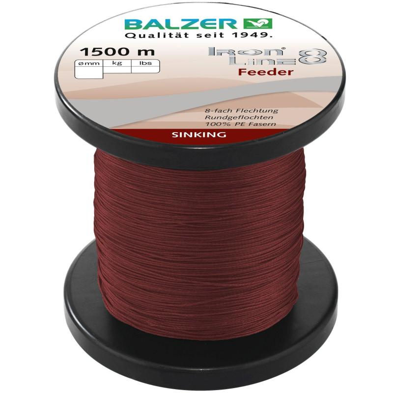 Balzer Iron Line 8 Feeder dunkelrot 1500m 0,10mm