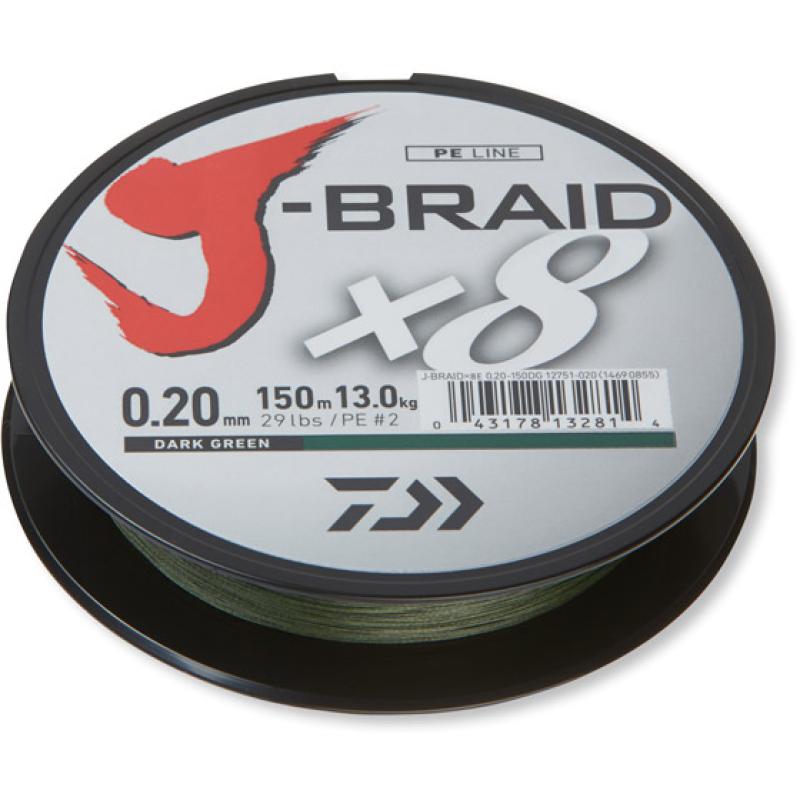 Daiwa J-Braid X8 chartreuse 0.13mm 8.0kg 150m