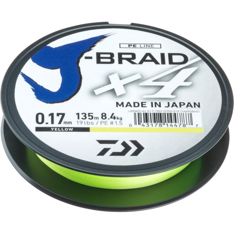 Daiwa J-Braid X4E 0.10mm-135m gelb