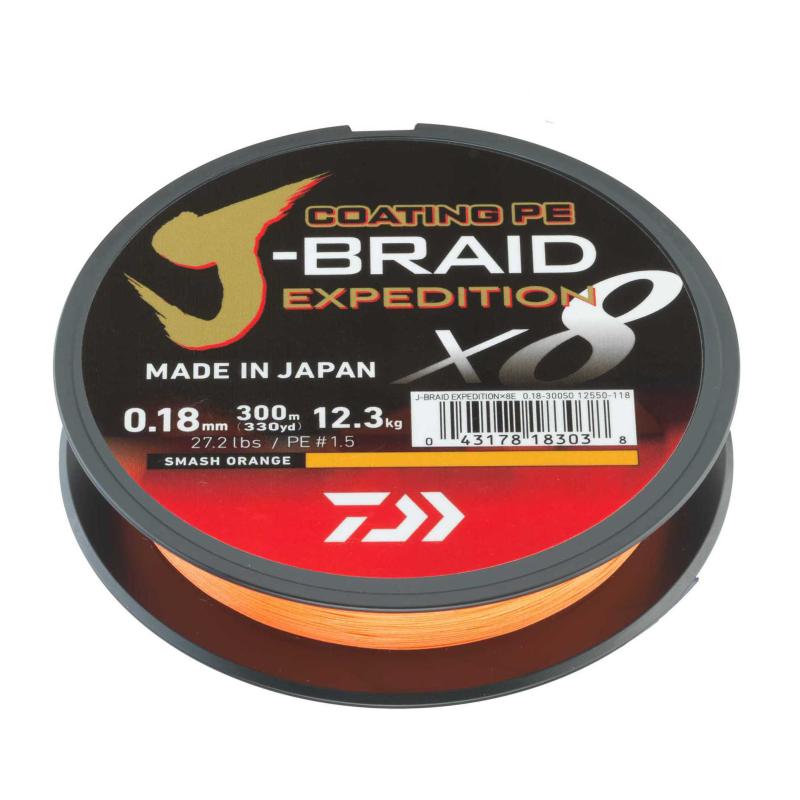 Produktbild Daiwa J Braid Expedition X8E 0,13mm 150m smash orange
