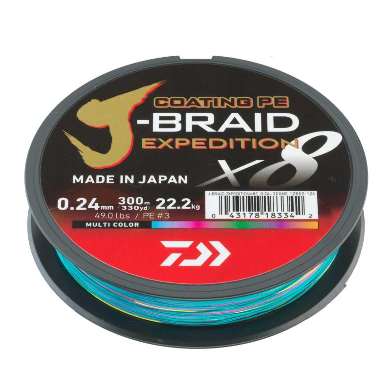 Daiwa J Braid Expedition X8E 0,20mm 300m multi color