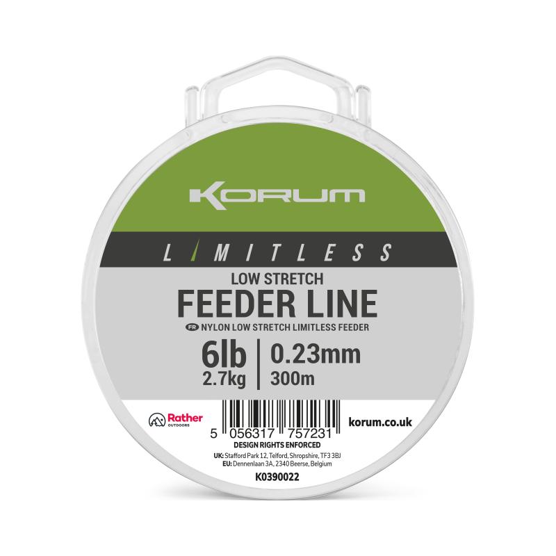 Korum Limitless Low Stretch Feeder Line 0.23mm