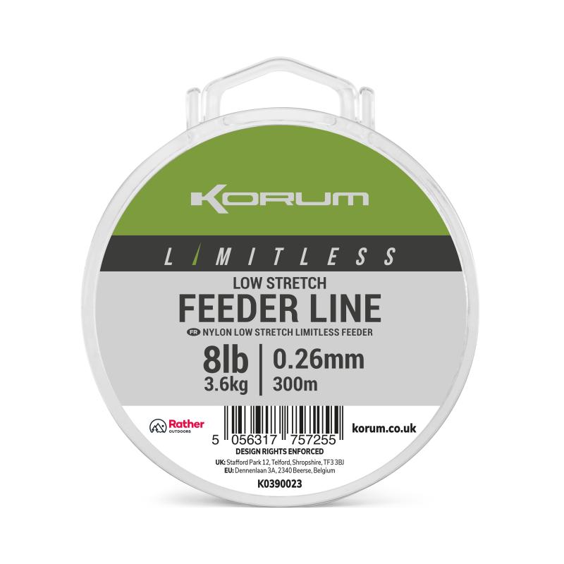 Korum Limitless Low Stretch Feeder Line 0.23mm