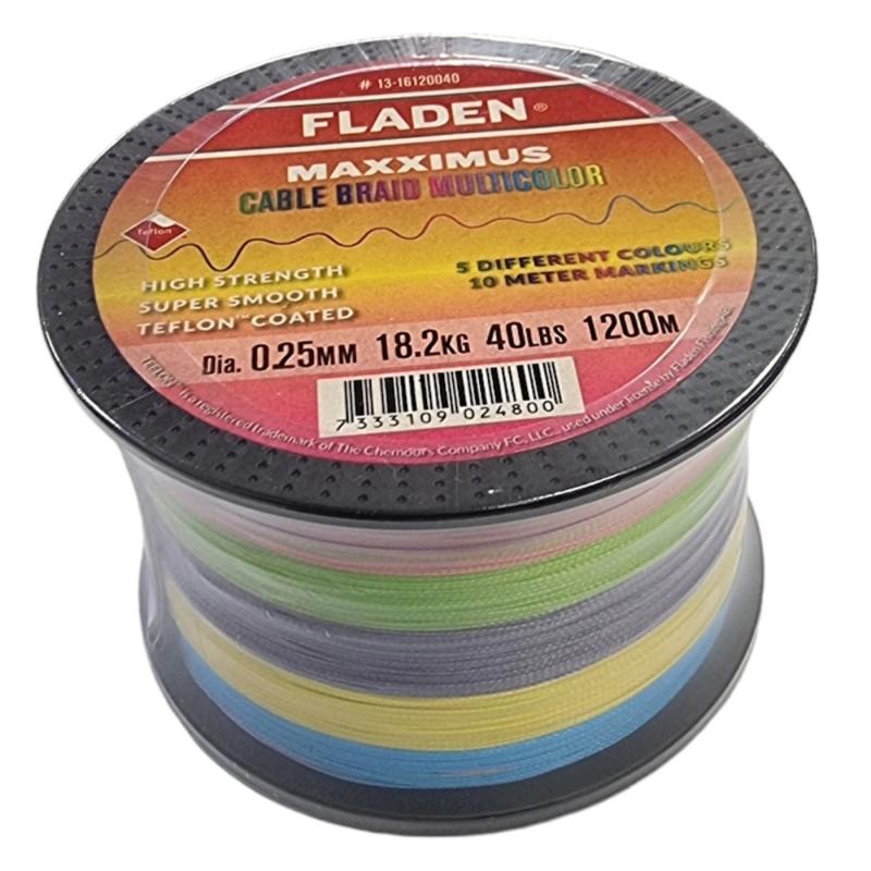Fladen Maxximus Cable Braid multicolor 1200m 0.16mm 25lbs 11.4kg