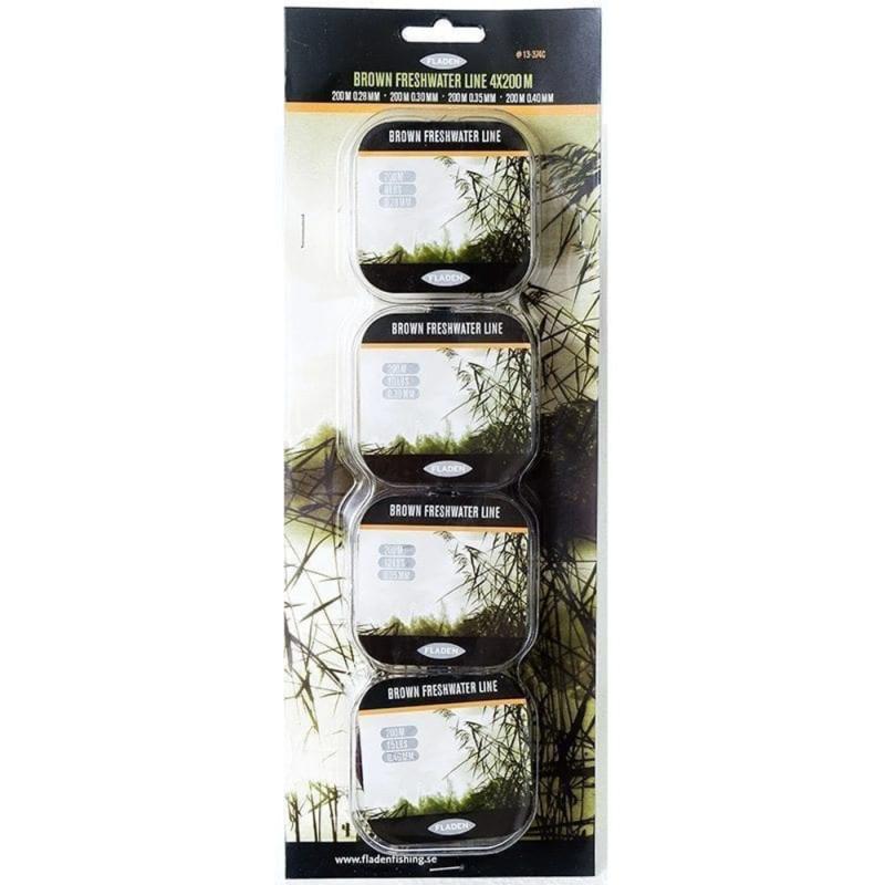 Fladen 4x200m Brown fresh water line 0.28/30/35 & 0.40mm