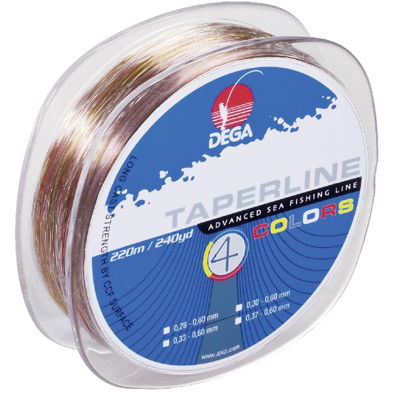 DEGA Taper Line Schlagschnur 4-farbig 0,30-0,60mm 220m