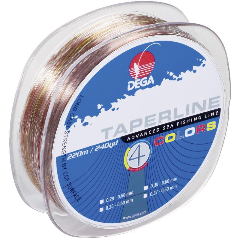 DEGA Taper Line Schlagschnur 4-farbig 0,37-0,60mm 220m