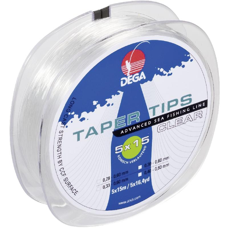 DEGA Taper Tips Clear Vorfach 0,40-0,60mm L&auml;nge: 15m
