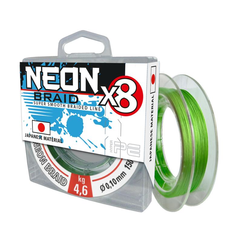 JENZI NEON 8x-Braid Chartreu. 0,10mm, 150m