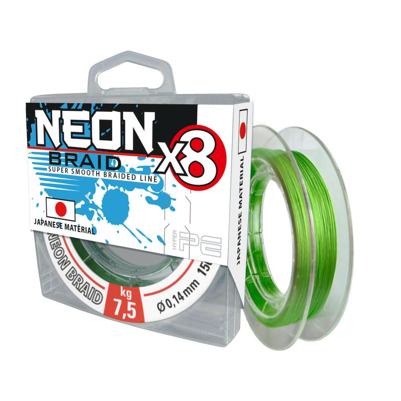 JENZI NEON 8x-Braid Chartreu. 0,14mm, 150m