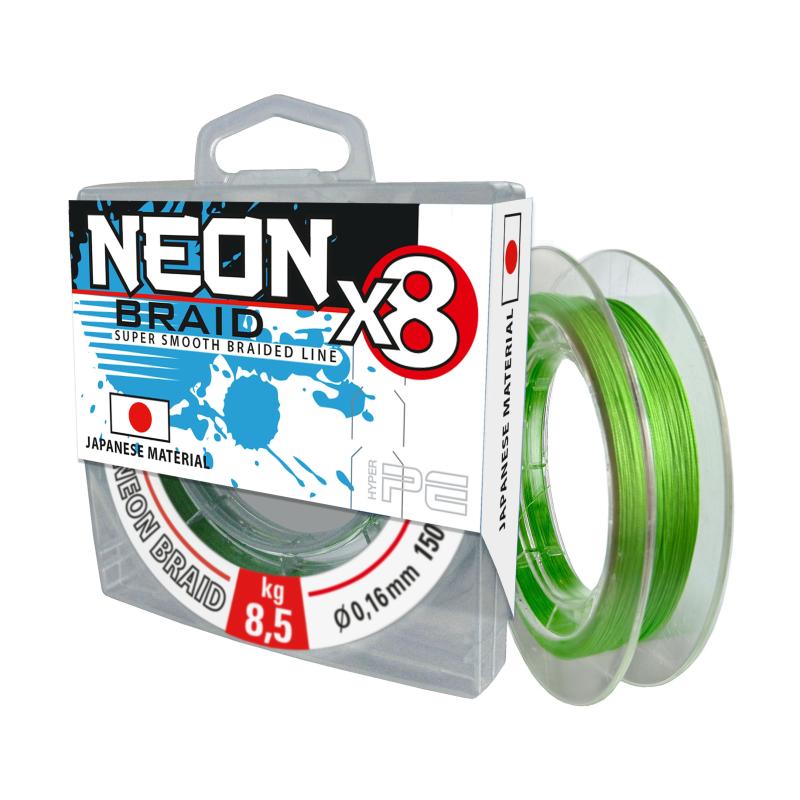 JENZI NEON 8x-Braid Chartreu. 0,16mm, 150m