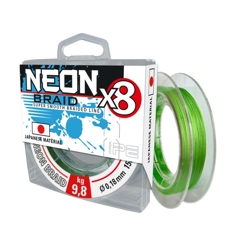 JENZI NEON 8x-Braid Chartreu. 0,18mm, 150m