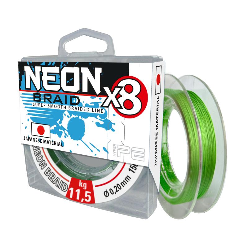 JENZI NEON 8x-Braid Chartreu. 0,20mm, 150m