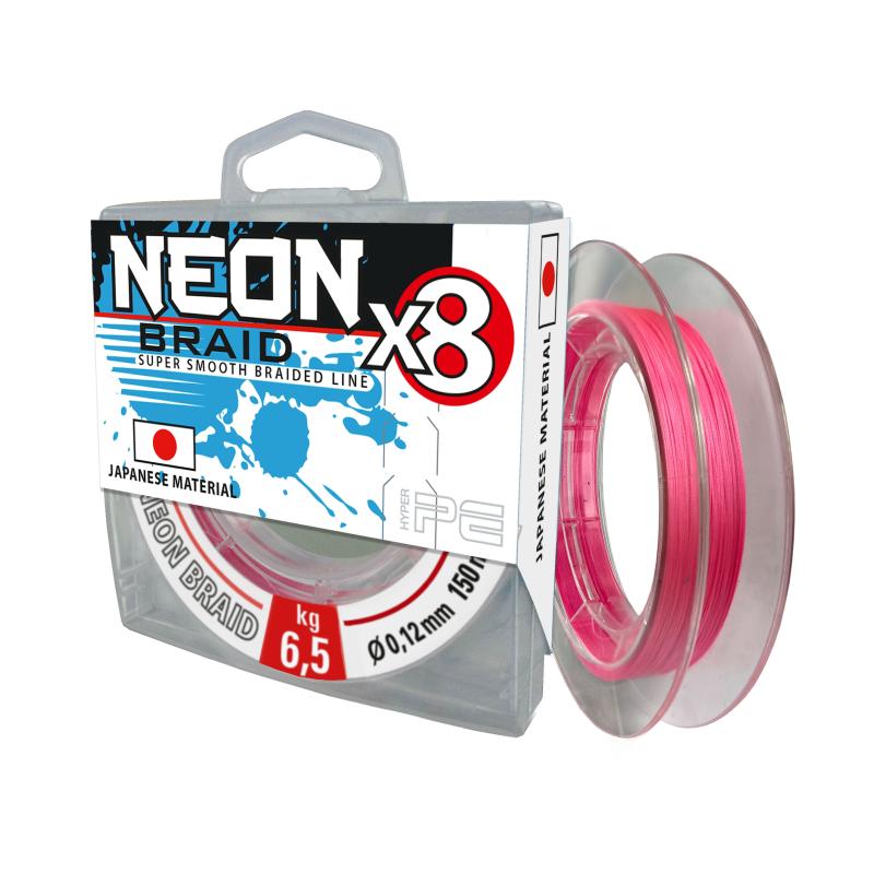 JENZI 8x-Braid Neon Pink 0,12mm, 150m