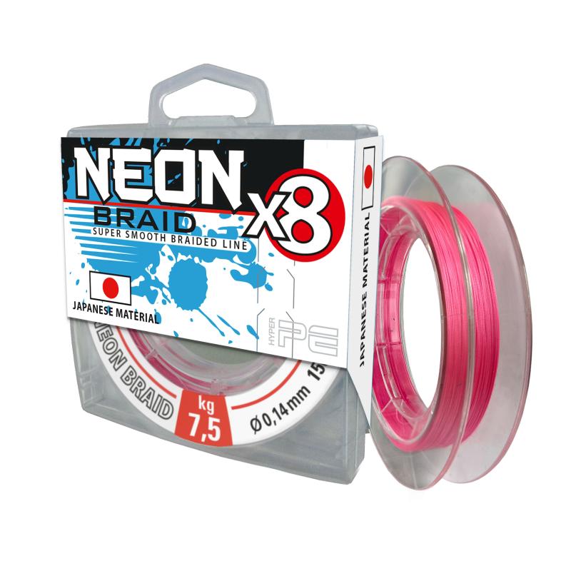 JENZI 8x-Braid Neon Pink 0,14mm, 150m