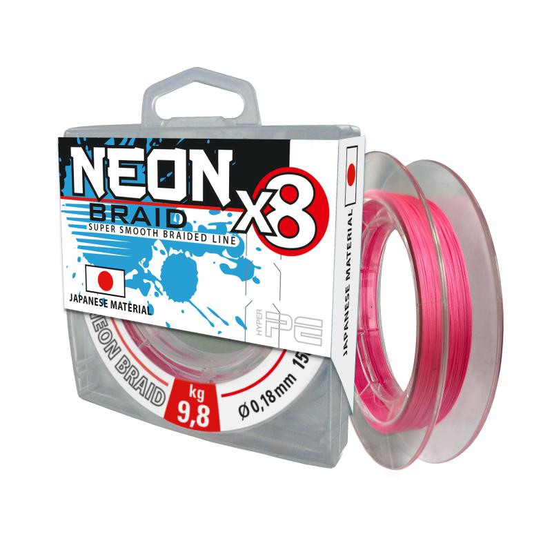 JENZI 8x-Braid Neon Pink 0,18mm, 150m