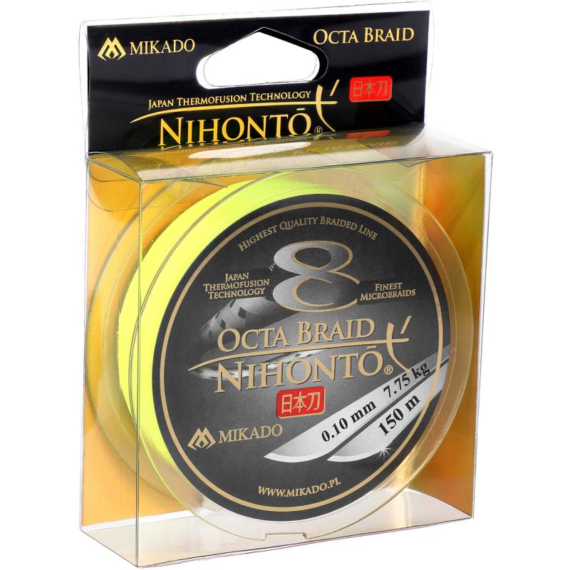 Mikado Nihonto Octa Braid - 0.23mm/20.8Kg/150M - Fluo Gelb