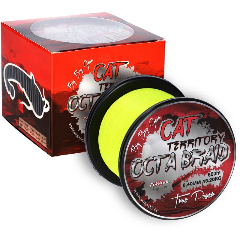 Produktbild Mikado Cat Territory Octa Braid - 0.70mm/76.4Kg/600M - Fluo Gelb