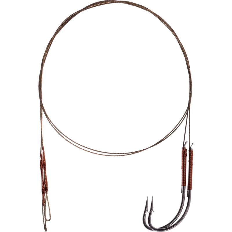 Mikado Stahl-Leader - Mit Wirbel Und Haken 30cm/10Kg - Braun - 2 Stck. 2/0