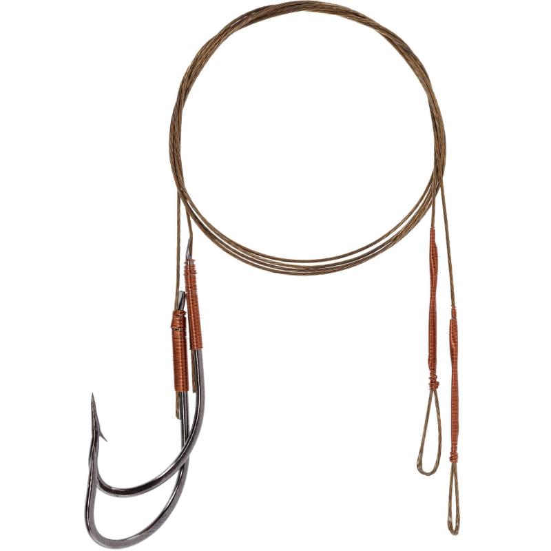 Mikado Stahl-Leader - Mit Wirbel Und Haken 30cm/10Kg - Braun - 2 Stck. 1/0