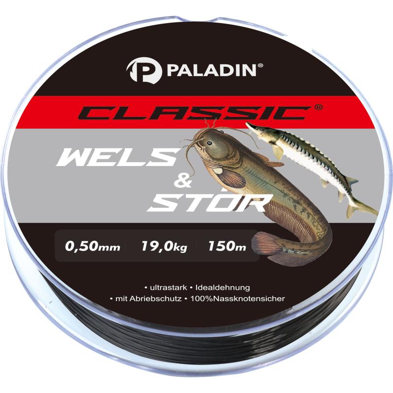 Paladin Classic Zielfischschnur Wels/St&ouml;r 0,50mm 19,0kg 150m dunkelgrau