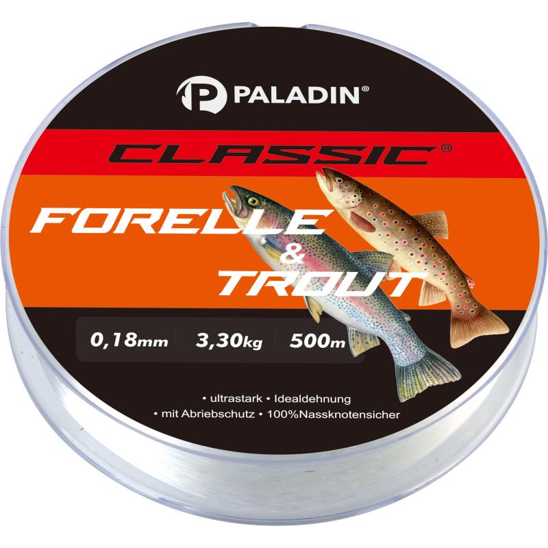 Paladin Classic Zielfischschnur Forelle 0,22mm 5,1kg 500m transparent