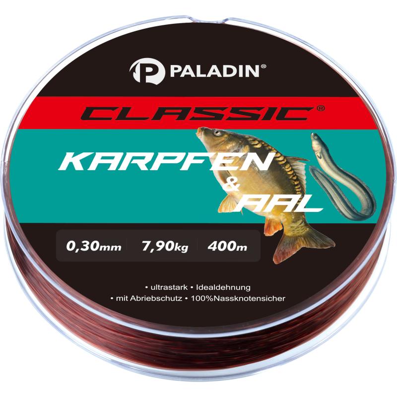 Paladin Classic Zielfischschnur Karpfen/Aal 0,30mm 7,9kg 400m dunkelbraun