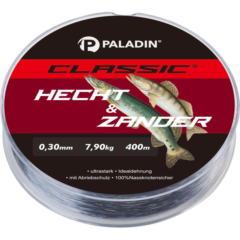 Paladin Classic Zielfischschnur Hecht/Zander 0,35mm 10,2kg 300m hellgrau
