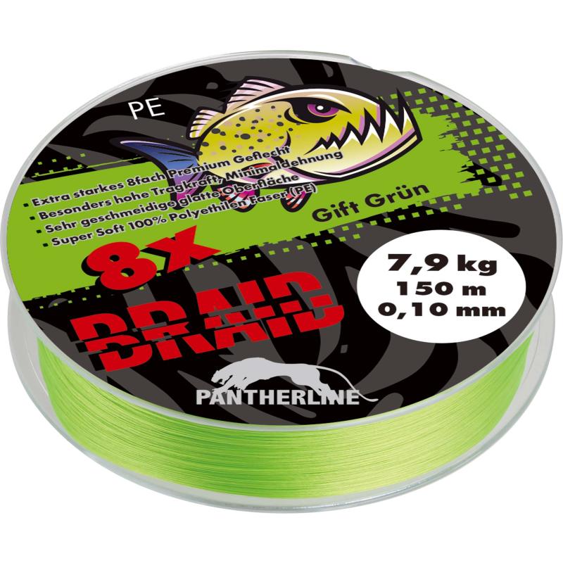 Produktbild Paladin Pantherline Braid 8x gefl. 150m 0,08mm 6,9kg Chartreuse