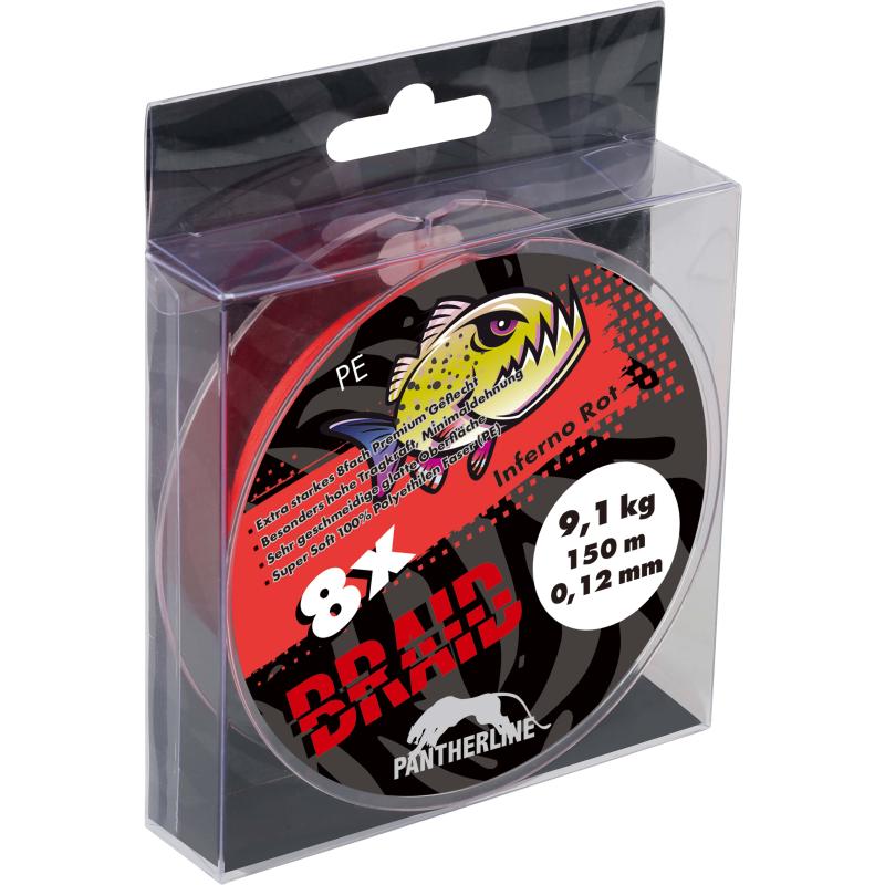 Paladin Pantherline Braid 8x gefl. 150m 0,16mm 12,1kg Rot