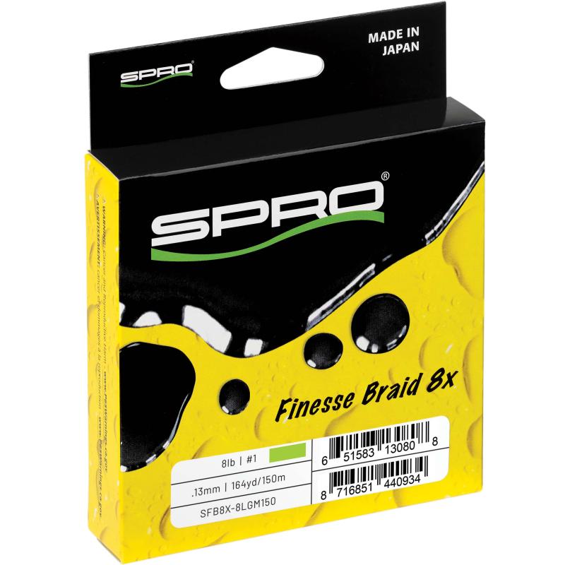 Spro Finesse Braid 8X 8Kg 150M 0.13 Lime Grn
